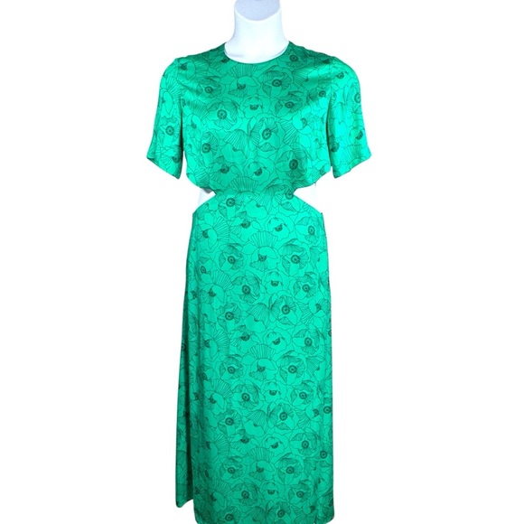 The Kooples Green Poppy Cut Out Dress Size 3 (8) Retails 455.00 - Picture 4 of 6